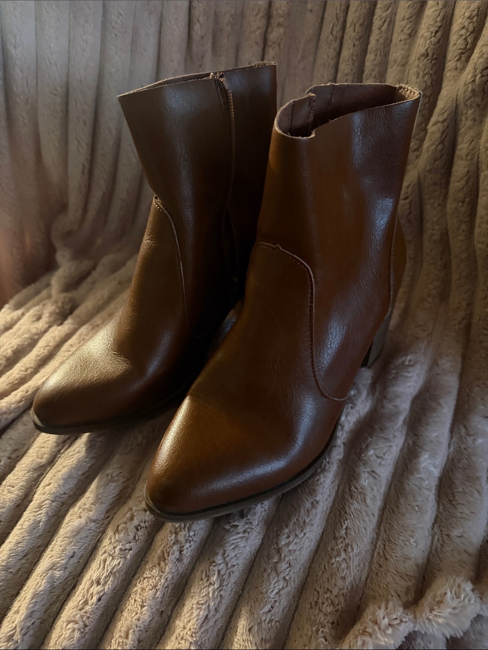 Universal Thread Chocolate Brown Pointed Toe Ankle Booties